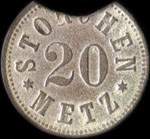 Jeton de ncessit de 20 (pfennig) mis par Storchen - Metz (57000 - Moselle) - revers