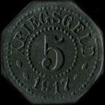Jeton de ncessit de 5 pfennig mis comme Kriegsgeld 1917  Saarburg i Lothringen (Sarrebourg) - revers