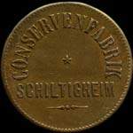 Jeton de nécessité de 2 pfennig type 1 émis par Conservenfabrik Schiltigheim (67300 - Bas-Rhin) - avers