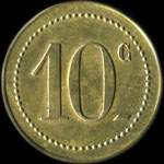 Jeton de 10 centimes mis par la Mess des Sous-Officiers - 1er Rgiment d'Artillerie de Campagne - revers