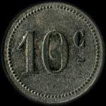 Jeton de nécessité de 10 centimes émis par le Mess du 34e régiment d'Artillerie - revers