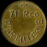 Jeton de 5 francs du 71e régiment d'artillerie de campagne - avers