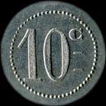 Jeton de ncessit de 10 centimes mis par le Mess des Sous-Officiers du 112e Rgiment d'Artillerie Lourde - revers