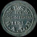 Jeton de ncessit de 25 centimes mis par le Mess des Sous-Officiers du 112e Rgiment d'Artillerie Lourde - avers