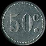 Jeton de nécessité de 50 centimes émis par le Cercle des Sous-Officiers du 84e Régiment d'Artillerie Lourde - revers