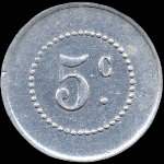 Jeton de ncessit de 5 centimes mis par l'Union des Commerants de Barbaira (11800 - Aude) - revers