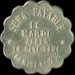 Jeton de ncessit de 3 francs mis par l'entreprise Laborde & Cazalis  Bayonne (64100 - Pyrnes-Atlantiques) - revers