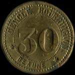 Jeton de ncessit de 30 centimes mis par le Cercle Bourguignon  Beaune (21200 - Cte d'Or) - avers