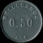 Jeton de nécessité de 50 centimes émis par la Coopérative P. L. M. et ETAT à Bellegarde (01200 - Ain) - avers