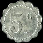 Jeton de nécessité de 5 centimes émis par le Bar du Capitole - M. S. à Besançon (25000 - Doubs) - revers