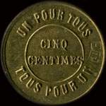 Jeton de nécessité de 5 centimes émis par la Fédération des Coopératives à Besançon (25000 - Doubs) - revers
