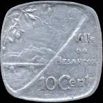 Jeton de nécessité de 10 centimes émis en 1917 par la Ville de Besançon (25000 - Doubs) - revers