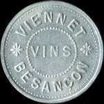 Jeton de nécessité de 10 centimes émis par les Vins Viennet - Besançon (25000 - Doubs) - revers