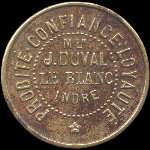 Jeton de nécessité de 50 centimes émis par la Maison Duval à Le Blanc (36300 - Indre) - avers