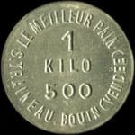 Jeton Bon pour un&nbsp;pain - 1&nbsp;kilo&nbsp;500 - de la Minoterie - Panification de l'Aumois - 1935 - S.&nbsp;Traineau&nbsp;-&nbsp;Bouin (85230 - Vend�e) - revers