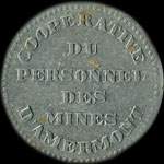 Jeton de ncessit bon pour 1 litre de lait mis par la Cooprative du Personnel des Mines d'Amermont  Bouligny (55240 - Meuse) - avers
