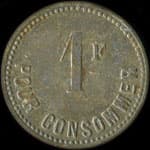 Jeton de 1 franc du Caf� Au Lido � Caen (14000 - Calvados) - revers