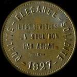 Jeton de 5 francs de la Belle Jardini�re de Carcassonne (11000 - Aude) - revers