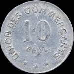 Jeton de 10 centimes 1917 type 1 de l'Union des Commer�ants de Carcassonne (11000 - Aude) - revers