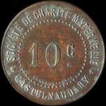 Jeton de 10 centimes de la Société de Charité Maternelle de Castelnaudary (11400 - Aude) - revers