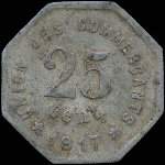 Jeton de 25 centimes 1917 de l'Union des Commerçants de Castelnaudary (11400 - Aude) - revers