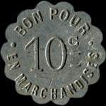 Jeton de 10 centimes de la Boulangerie Boivin à Chagny (71150 - Saône-et-Loire) - revers
