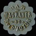 Jeton de n�cessit� de 10 centimes �mis par le Bar Magraner - 30 Rue d'Autun � Chalon-sur-Sa�ne (71100 - Sa�ne-et-Loire) en frappe monnaie - avers