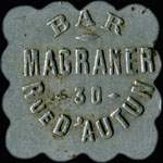 Jeton de n�cessit� de 25 centimes �mis par le Bar Magraner - 30 Rue d'Autun � Chalon-sur-Sa�ne (71100 - Sa�ne-et-Loire) - avers