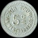 Jeton de n�cessit� de 5 centimes �mis par la Boulangerie de l'Ob�lisque - Lambert � Chalon-sur-Sa�ne (71100 - Sa�ne-et-Loire) - revers