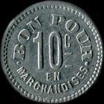 Jeton de n�cessit� de 10 centimes �mis par la Boulangerie Moderne Chevet � Chalon-sur-Sa�ne (71100 - Sa�ne-et-Loire) - revers