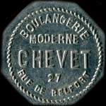 Jeton de n�cessit� de 20 centimes �mis par la Boulangerie Moderne Chevet � Chalon-sur-Sa�ne (71100 - Sa�ne-et-Loire) - avers
