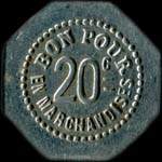 Jeton de n�cessit� de 20 centimes �mis par la Boulangerie Moderne Chevet � Chalon-sur-Sa�ne (71100 - Sa�ne-et-Loire) - revers