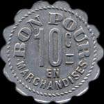 Jeton de n�cessit� de 10 centimes �mis par la Charcuterie-Comestibles J.Prin � Chalon-sur-Sa�ne (71100 - Sa�ne-et-Loire) - revers