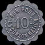 Jeton de n�cessit� de 10 centimes �mis par la le Syndicat des Cafetiers et Restaurateurs � Chalon-sur-Sa�ne (71100 - Sa�ne-et-Loire) - revers