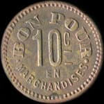 Jeton de n�cessit� de 10 centimes �mis par la Boulangerie - Rue du Ch�telet N�&nbsp;1 � Chalon-sur-Sa�ne (71100 - Sa�ne-et-Loire) - revers