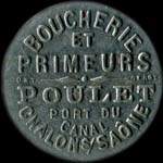 Jeton de n�cessit� de 5 centimes �mis par Boucherie et Primeurs Poulet � Chalon-sur-Sa�ne (71100 - Sa�ne-et-Loire) - avers