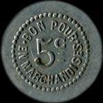 Jeton de n�cessit� de 5 centimes �mis par Boucherie et Primeurs Poulet � Chalon-sur-Sa�ne (71100 - Sa�ne-et-Loire) - revers