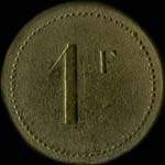 Jeton de 1 franc émis par la Cantine Coquelou du 551e régiment de Chars de Combat - revers