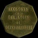 Jeton de 5 francs 1890 de l'Economat - Laminoirs de Champigneulles (54250 - Meurthe-et-Moselle) - avers