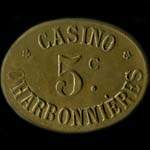 Jeton de 5 centimes du Casino Charbonnires  Charbonnires-les-Bains (69260 - Rhne) - avers