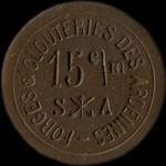Jeton de 15 centimes des Forges & Clouteries des Ardennes à Charleville-Mézières (08000 - Ardennes) - avers