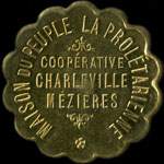 Jeton de 1 franc de la Maison du Peuple - La Prolétarienne à Charleville-Mézières (08000 - Ardennes) avec surfrappe au revers - avers