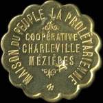 Jeton de 1 franc de la Maison du Peuple - La Prolétarienne à Charleville-Mézières (08000 - Ardennes) avec surfrappe à l'avers - avers