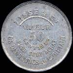 Jeton de 50 centimes de LISSE & Cie à Chaumont (52000 - Haute-Marne) - revers
