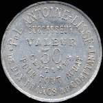 Jeton de 50 centimes de PoL ANTOINE-LISSE successeur à Chaumont (52000 - Haute-Marne) - revers