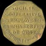 Jeton de 10 centimes de la Société Coopérative des Employés des Chemins de Fer de l'Est à Chaumont (52000 - Haute-Marne) - avers