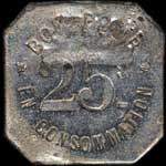 Jeton de 25 centimes de l'Htel Commarmond  Chazelles-sur-Lyon (42140 - Loire) - revers