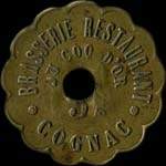 Jeton de 5 centimes de la Brasserie Restaurant du Coq d'Or à Cognac (16100 - Charente) - avers