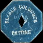 Jeton de Cantine octogonal trou peint en bleu - mis par Klber Colombes  Colombes (92700 - Hauts-de-Seine) - avers