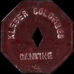 Jeton de Cantine octogonal trou peint en rouge - mis par Klber Colombes  Colombes (92700 - Hauts-de-Seine) - avers